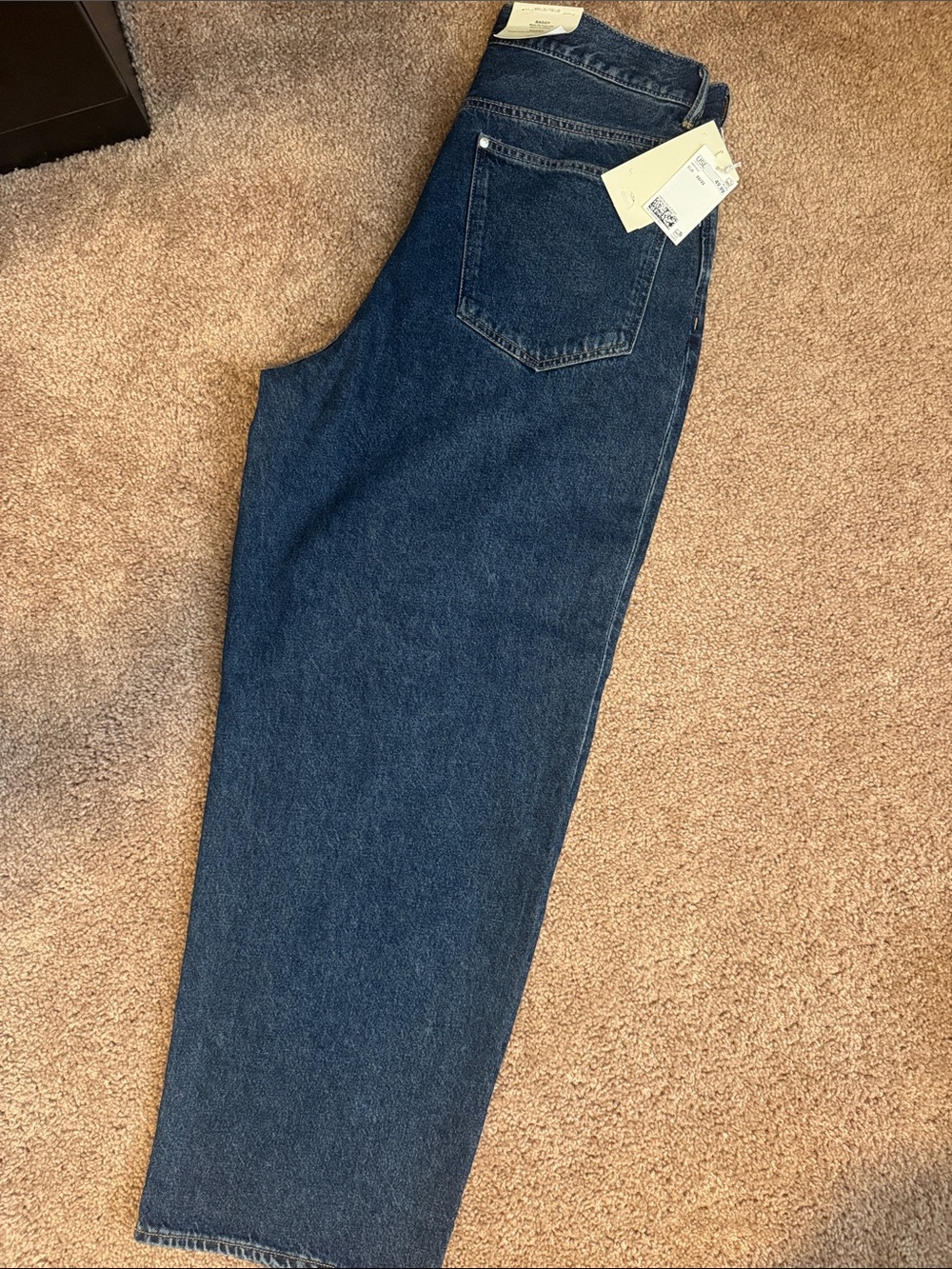 H&M Men's Relaxed Dark Blue Denim Pants